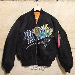 90's Tampa Bay Devil Rays Starter MLB Satin Bomber Jacket Size XL – Rare  VNTG
