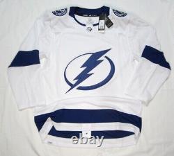 TAMPA BAY LIGHTNING size 52 = Large white away Adidas Authentic Hockey Jersey