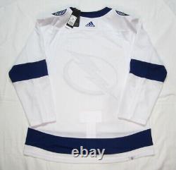 TAMPA BAY LIGHTNING size 52 = Large white away Adidas Authentic Hockey Jersey