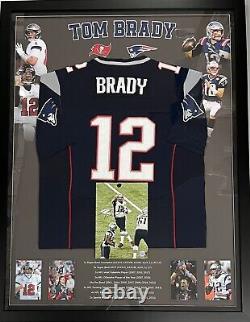 TOM BRADY Signed Photo + Jersey New England Tampa Bay NFL Super Bowl FRAMED COA