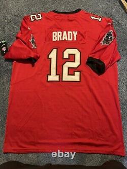 TOM BRADY Tampa Bay Buccaneers Nike Red Jersey Size XXL Super Bowl Patch