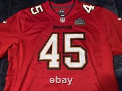 Tampa Bay Buccaneers Devin White Super Bowl LV 55 Patch Jersey Nike Red L, 2XL