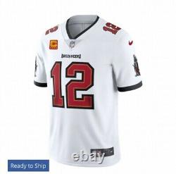 Tampa Bay Buccaneers Tom Brady #12 Nike White Captain NFL Vapor Limited Small