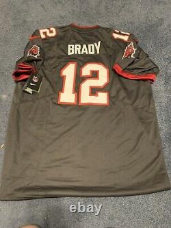 Tampa Bay Buccaneers Tom Brady Nike Grey with Red Super Bowl LV Jersey XXL