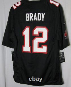 Tampa Bay Buccaneers Tom Brady Nike Super Bowl LV Game Black Jersey Men's Large