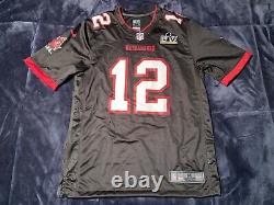 Tampa Bay Buccaneers Tom Brady Super Bowl LV 55 Patch Jersey Nike Pewter RARE