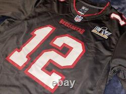 Tampa Bay Buccaneers Tom Brady Super Bowl LV 55 Patch Jersey Nike Pewter RARE