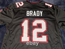 Tampa Bay Buccaneers Tom Brady Super Bowl LV 55 Patch Jersey Nike Pewter RARE