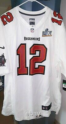 Tampa Bay Buccaneers Tom Brady Super Bowl LV 55 Patch Jersey Nike White RARE