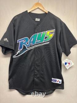 Tampa Bay Devil Rays Majestic MLB Jersey Mens Black Short Sleeve NWT Vintage New
