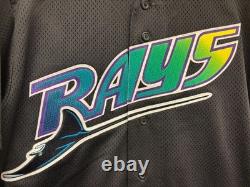Tampa Bay Devil Rays Majestic MLB Jersey Mens Black Short Sleeve NWT Vintage New