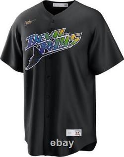 Tampa Bay Devil Rays Nike Black 2022 Cooperstown Collection Official MLB Jersey