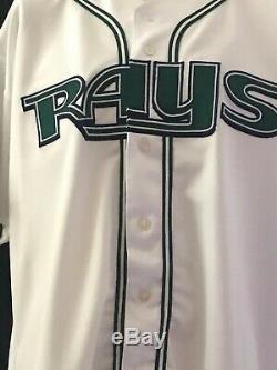 Tampa Bay Devil Rays Vintage Authentic Russell Home Jersey with 100 Seasons Patch