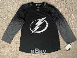 Tampa Bay Lightning Adidas Alternate Authentic Jersey Hockey Black Grey sz 52