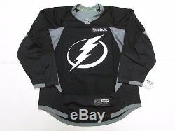 Tampa Bay Lightning Authentic Black Reebok Edge Practice Hockey Jersey Size 54