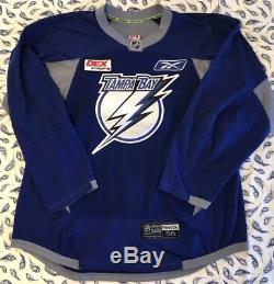 Tampa Bay Lightning Authentic Blue Reebok Edge Practice Hockey Jersey Size 56