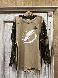 Tampa Bay Lightning Camo Military Adidas Jersey Size 44