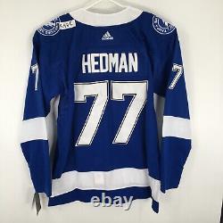 Tampa Bay Lightning Hedman Authentic Adidas Size 54 jersey fight strap stitched