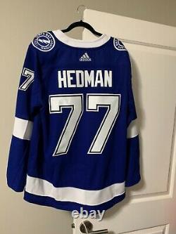 Tampa Bay Lightning Hedman Authentic pro Adidas 54 jersey BNWT