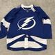 Tampa Bay Lightning Jersey Mens 50 Blue Adidas Home Fight Strap Nhl New $249.99