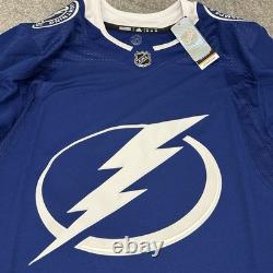 Tampa Bay Lightning Jersey Mens 50 Blue Adidas Home Fight Strap NHL NEW $249.99