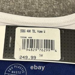 Tampa Bay Lightning Jersey Mens 50 Blue Adidas Home Fight Strap NHL NEW $249.99