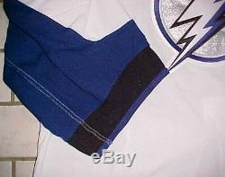 Tampa Bay Lightning NHL Reebok Canada White Blue Fighting Strap Jersey 58+ New