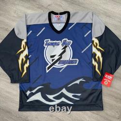 Tampa Bay Lightning Storm Jersey Large 48 CCM Vintage NHL New