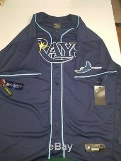 Tampa Bay Rays Nike Navy Alternate 2020 Authentic Official Team Jersey Sz56 New