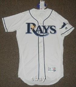Tampa Bay Rays White Authentic Flex Base Jersey sz 40 Majestic New with tags Mens
