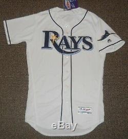 Tampa Bay Rays White Flex Base Authentic Jersey sz 40 Majestic New with tags Mens