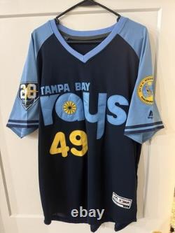 Tampa Bay Rays fauxback Brendan McKay authentic on Field Jersey Size 48