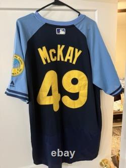 Tampa Bay Rays fauxback Brendan McKay authentic on Field Jersey Size 48