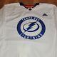 Team Issued Nhl Mic Adidas Authentic Tampa Bay Lightning Hockey Jersey Size 58