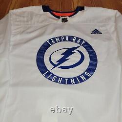 Team Issued NHL MiC Adidas Authentic Tampa Bay Lightning Hockey Jersey Size 58