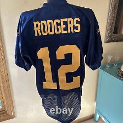 Throwback NFL Reebok Onfield Green Bay Packers Aaron Rodgers #12 Jersey size 48