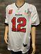 Tom Brady #12 Tampa Bay Buccaneers 2021 Super Bowl Lv Captain White Jersey New