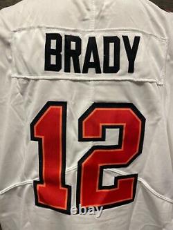 Tom Brady #12 Tampa Bay Buccaneers 2021 Super Bowl LV Captain White Jersey New