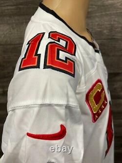 Tom Brady #12 Tampa Bay Buccaneers 2021 Super Bowl LV Captain White Jersey New