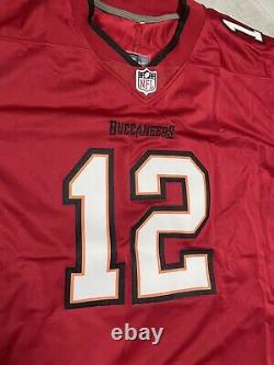 Tom Brady #12 Tampa Bay Buccaneers XL Red Home Super Bowl LV NFL Jersey GOAT