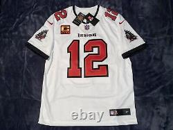 Tom Brady Nike Vapor Limited Tampa Bay Buccaneers White CAPTAIN PATCH Jersey