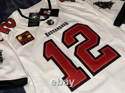 Tom Brady Nike Vapor Limited Tampa Bay Buccaneers White CAPTAIN PATCH Jersey LG