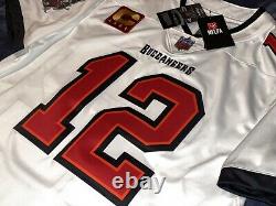 Tom Brady Nike Vapor Limited Tampa Bay Buccaneers White CAPTAIN PATCH Jersey LG