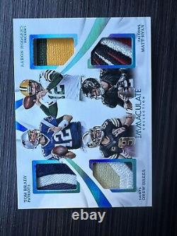 Tom Brady Rodgers Brees Ryan 2017 Immaculate Platinum Game-used Patch #qu-8 2/2