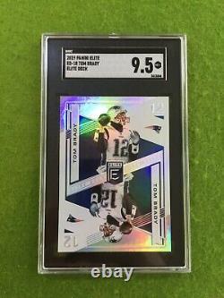 Tom Brady SGC 9.5 SILVER PRIZM CARD PATRIOTS SP 2019 Elite Deck TOM BRADY POP 4