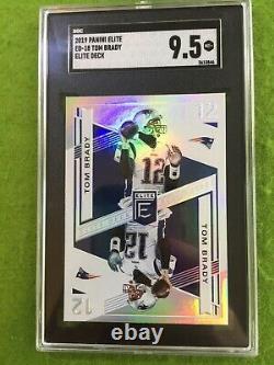 Tom Brady SGC 9.5 SILVER PRIZM CARD PATRIOTS SP 2019 Elite Deck TOM BRADY POP 4