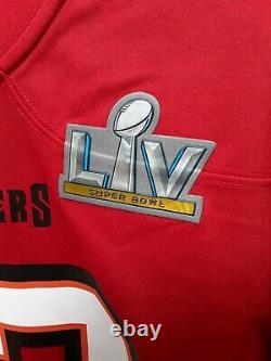 Tom Brady Super Bowl LIV Tampa Bay Bucs Nike NFL Jersey Red Mens Size L NWT