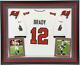 Tom Brady Tampa Bay Buccaneers Deluxe Framed Autographed White Nike Game Jersey