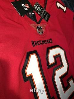 Tom Brady Tampa Bay Buccaneers Elite AUTHENTIC Red Jersey Super Bowl Size 52