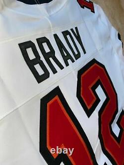 Tom Brady Tampa Bay Buccaneers Elite AUTHENTIC White Jersey Super Bowl Size 52